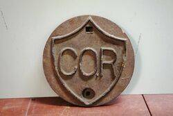 Vintage Cast Iron COR Tank Cover. #