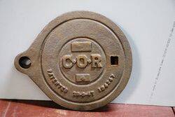 Vintage Cast Iron Sandblasted  COR Tank Cover. #