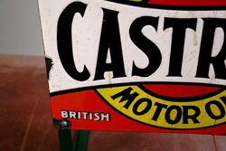 Vintage Castrol Embossed 6 Bottle Rack with Tin Tops