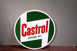 Vintage Castrol "L" Round Screen Printed Tin Sign. #