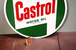 Vintage Castrol L Round Screen Printed Tin Sign