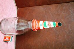 Vintage Castrol Wakefield Quart Bottle with "Z" Tin Top.