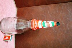 Vintage Castrol Wakefield Quart Bottle with Z Tin Top