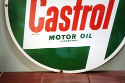 Vintage Castrol Z Round Enamel Advertising Sign 