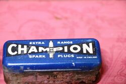 Vintage Champion Extra Range Spark Plug Tin