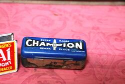 Vintage Champion Extra Range Spark Plug Tin.