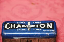 Vintage Champion Extra Range Spark Plug Tin