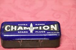 Vintage Champion Extra Range Spark Plug Tin