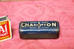 Vintage Champion Extra Range Spark Plug Tin