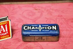 Vintage Champion Extra Range Spark Plug Tin.