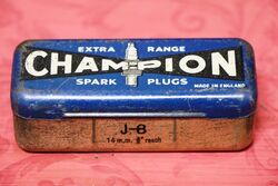 Vintage Champion Extra Range Spark Plug Tin