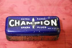 Vintage Champion Single Spark Plug Tin