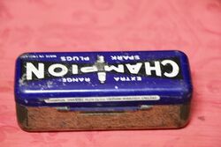 Vintage Champion Single Spark Plug Tin