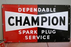 Vintage Champion Spark Plug Enamel Adv Sign 