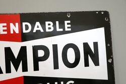 Vintage Champion Spark Plug Enamel Adv Sign 
