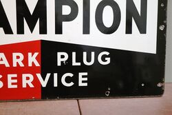 Vintage Champion Spark Plug Enamel Adv Sign 