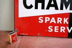 Vintage Champion Spark Plug Enamel Adv Sign 