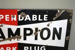 Vintage Champion Spark Plug Enamel Advertising Sign 