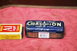 Vintage Champion Spark Plug Tin.