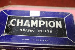 Vintage Champion Spark Plugs Container Pictorial Tin