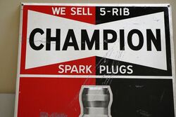 Vintage Champion Spark Plugs Thermometer Tin Sign  