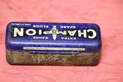 Vintage Champion Spark Plugs Tin