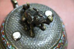 Vintage Chinese Bronze Cloisonne Censer 