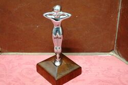 Vintage Chrome Nude Lady Car Mascot 