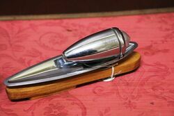 Vintage Chrome Park Light Wood Mounted
