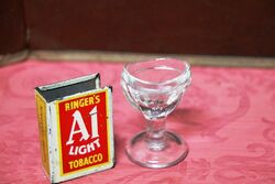 Vintage Clear Glass Eye Wash Cup with a Round Stem Base