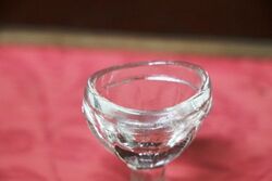 Vintage Clear Glass Eye Wash Cup with a Round Stem Base