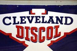 Vintage Cleveland Discol Enamel Advertising Sign 
