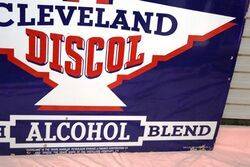 Vintage Cleveland Discol Enamel Advertising Sign 
