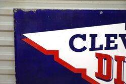 Vintage Cleveland Discol Enamel Advertising Sign 