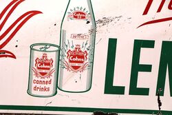Vintage Cohns The Popular Lemonade Pictorial Enamel Sign 