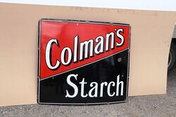 Vintage Colmanand39s Starch Enamel Advertising Sign 