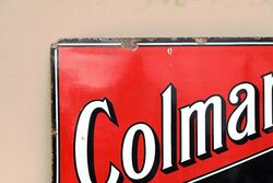 Vintage Colmanand39s Starch Enamel Advertising Sign 