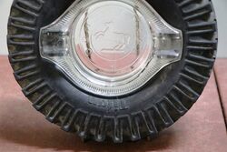 Vintage Continental  Rubber and Glass Promotional  Ashtray