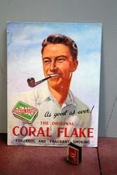 Vintage Coral Flake Pictorial Show Card. #