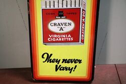Vintage Craven A They Never Vary Enamel Cigarettes Sign