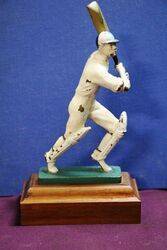 Vintage Cricket Cold Painted Bronze Batsman 