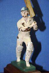 Vintage Cricket Cold Painted Bronze Batsman 