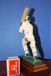 Vintage Cricket Cold Painted Bronze Batsman 