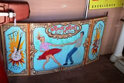Vintage Curved Fairground Style Panel Depicting Rock n Roll. #