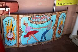 Vintage Curved Fairground Style Panel Depicting Rock n Roll 