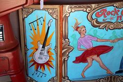 Vintage Curved Fairground Style Panel Depicting Rock n Roll 