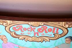 Vintage Curved Fairground Style Panel Depicting Rock n Roll 