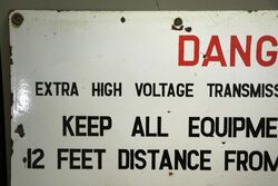 Vintage DANGER Electricity Enamel Warning Sign  