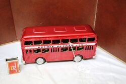 Vintage Double Decker Bus MF185 Friction Tin Toy.