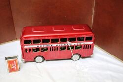 Vintage Double Decker Bus MF185 Friction Tin Toy